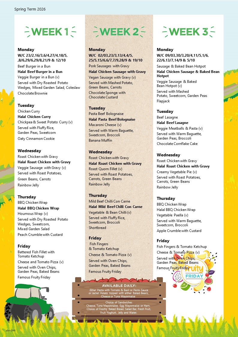 Spring Summer Menu 2026